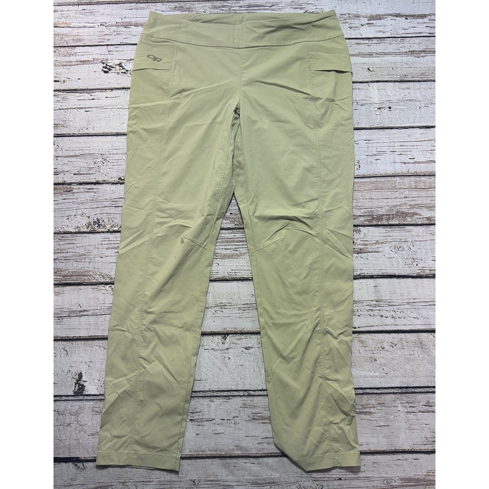 Outdoor Research Pants Women's Sz 10 Tan Pull-on Equinox Hiking Pockets Stretch